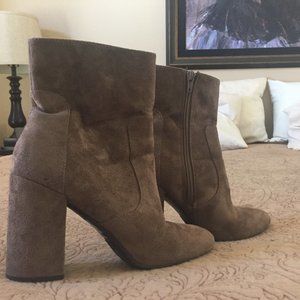 Faux suede ankle boots